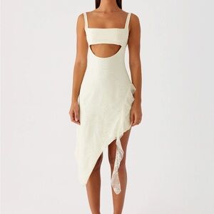 Peppermayo Yellow Asymmetrical Cut-Out Dress US 2 NWT